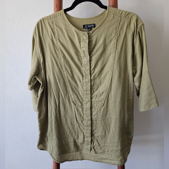 J. Crew Herringbon Twill Oversized Shirt - Picture 4 of 16